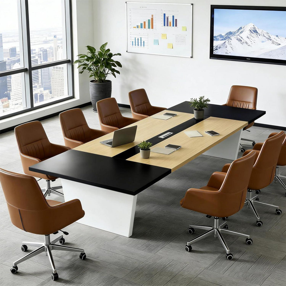 Konferenztisch 240x120cm – Moderner Besprechungstisch für Büro & Meeting