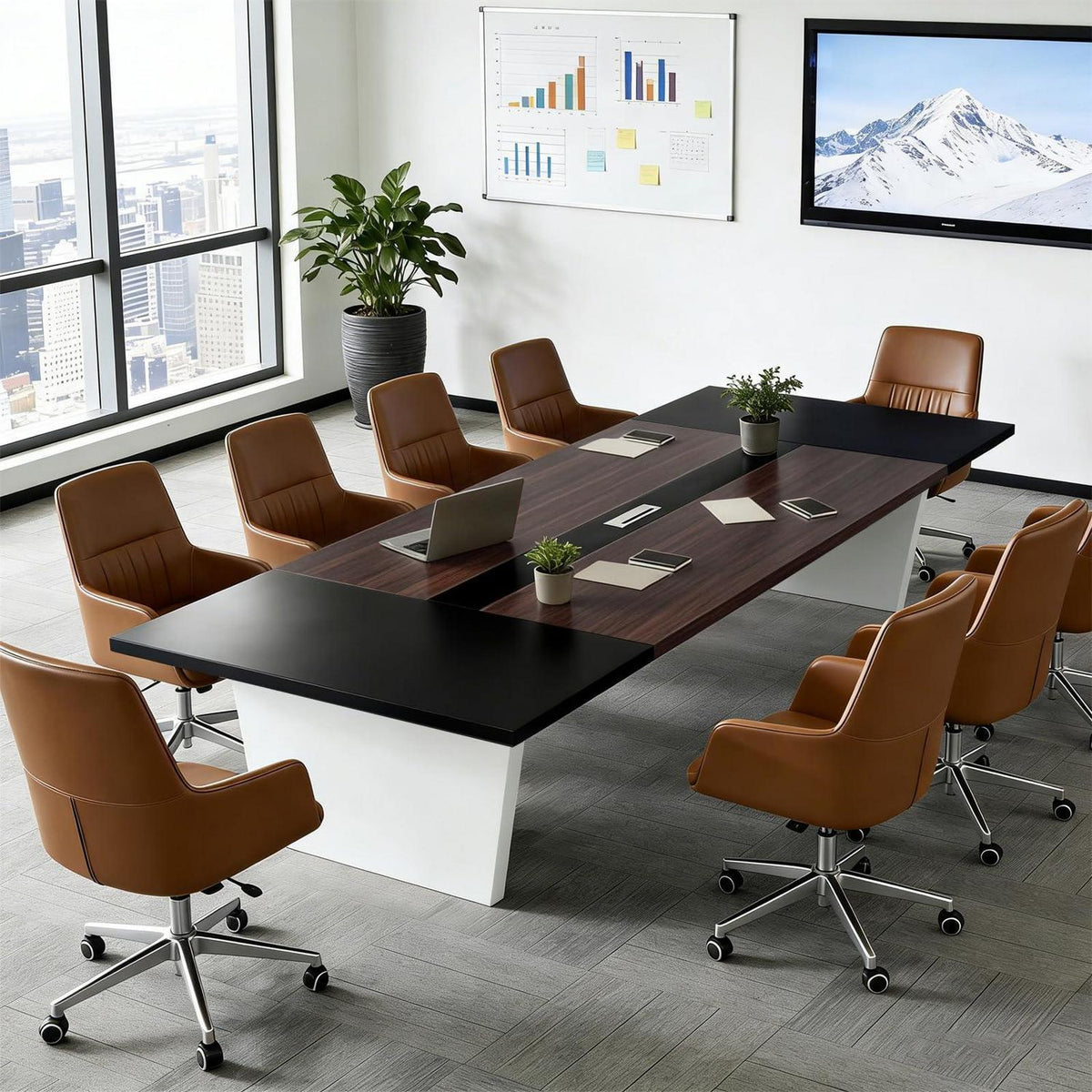 Moderner Konferenztisch 240x120cm – Stabiler Meetingtisch für Büro