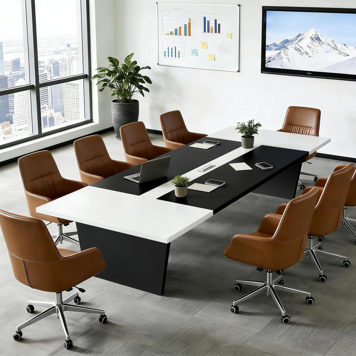Moderner Konferenztisch 240x120cm – Stabiler Meetingtisch für Büro