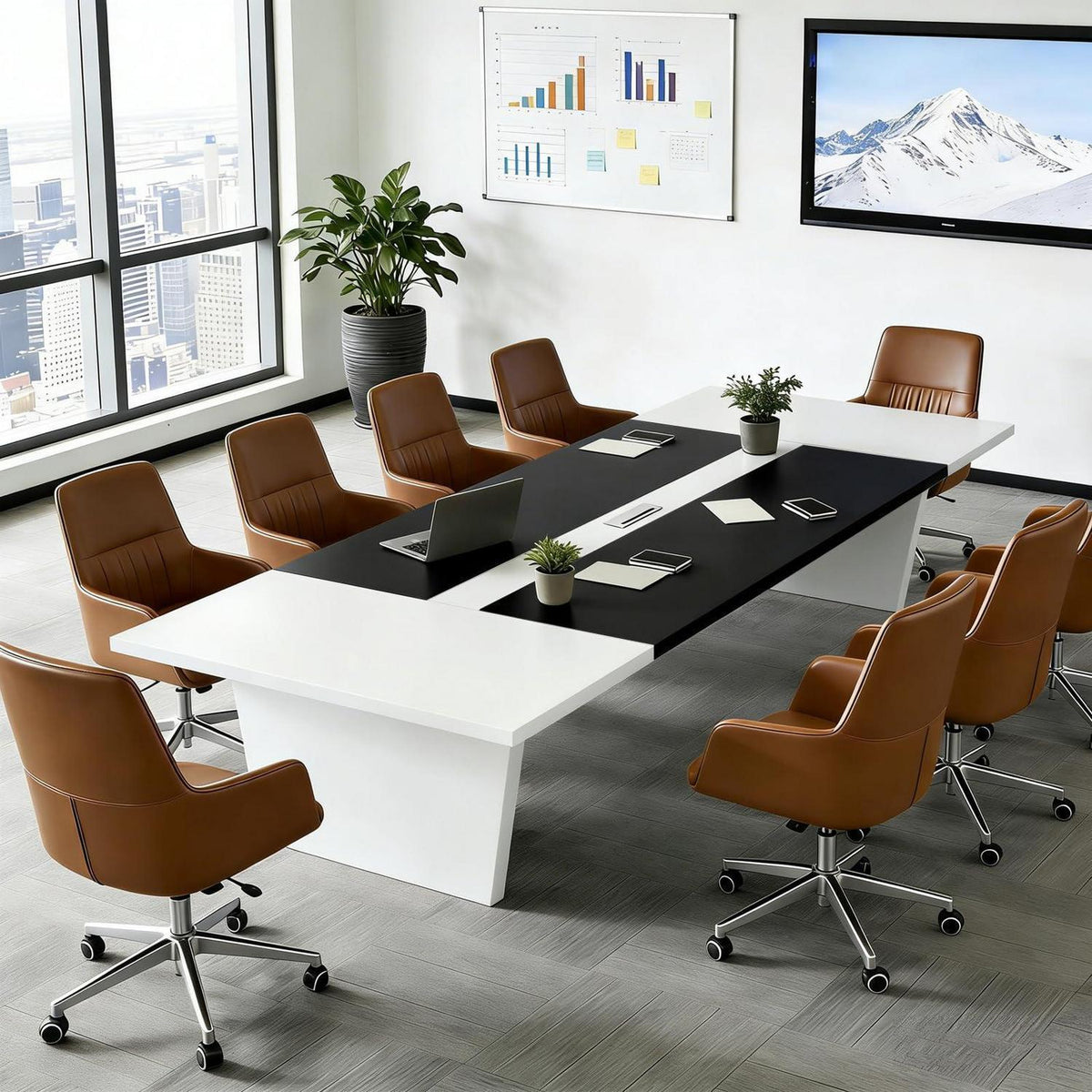 Moderner Konferenztisch 240x120cm – Stabiler Meetingtisch für Büro