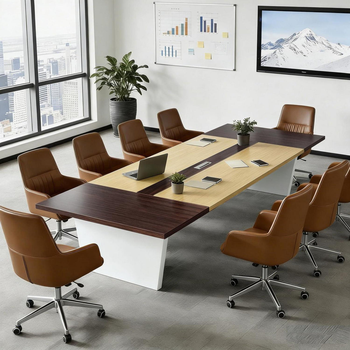 Moderner Konferenztisch 180x120cm – Stabiler Meetingtisch für Büro