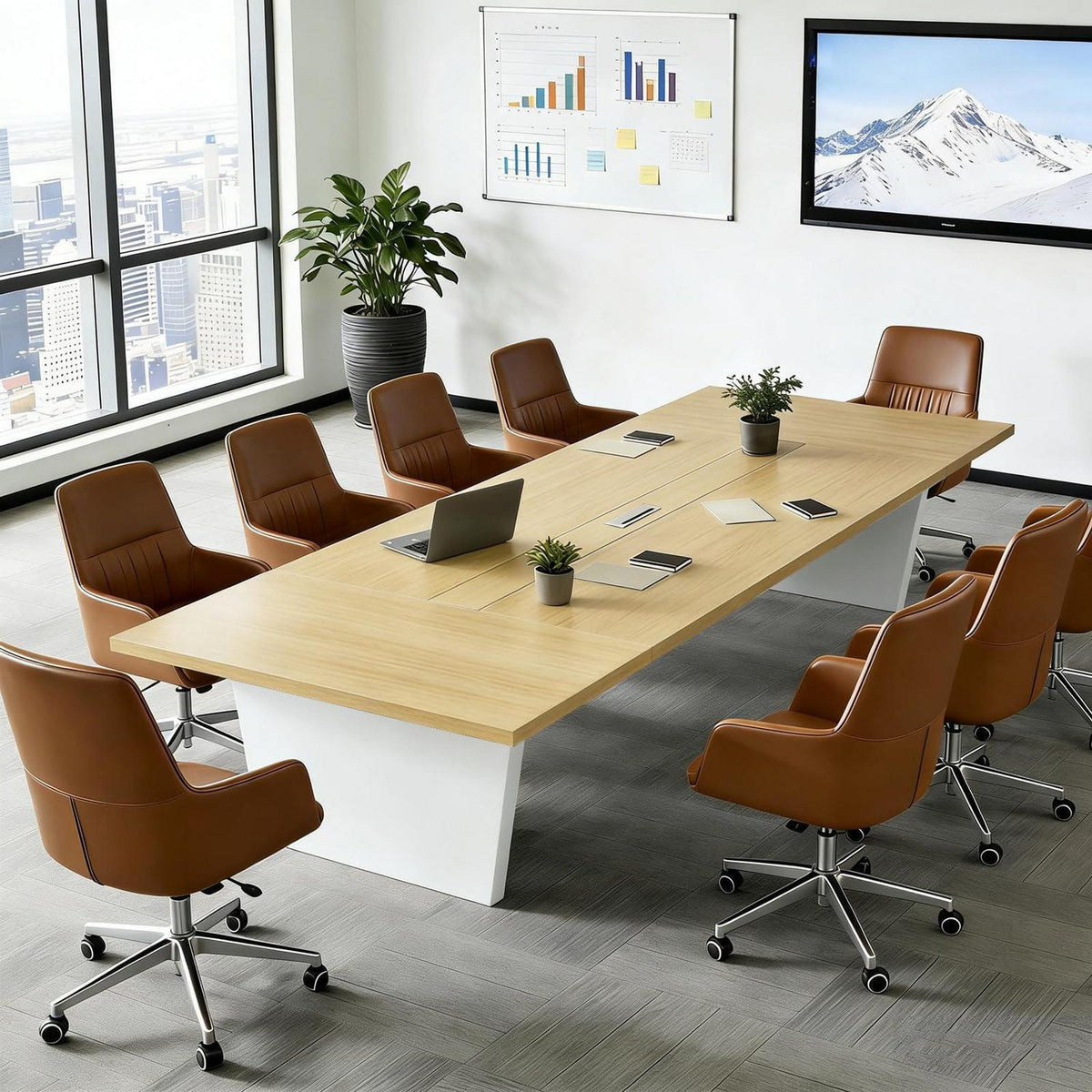 Moderner Konferenztisch 320x120cm – Stabiler Meetingtisch für Büro