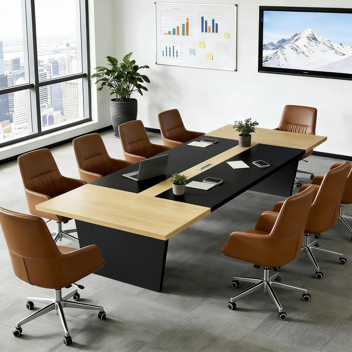 Moderner Konferenztisch Groß – Stabiler Meetingtisch 320x100x74cm