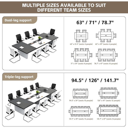 Moderner Konferenztisch 200x100cm – Stabiler Besprechungstisch für Büro