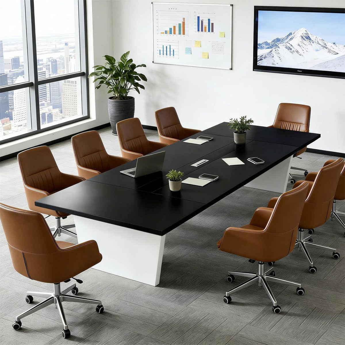 Moderner Konferenztisch 360x100cm – Stabiler Meetingtisch für Büro