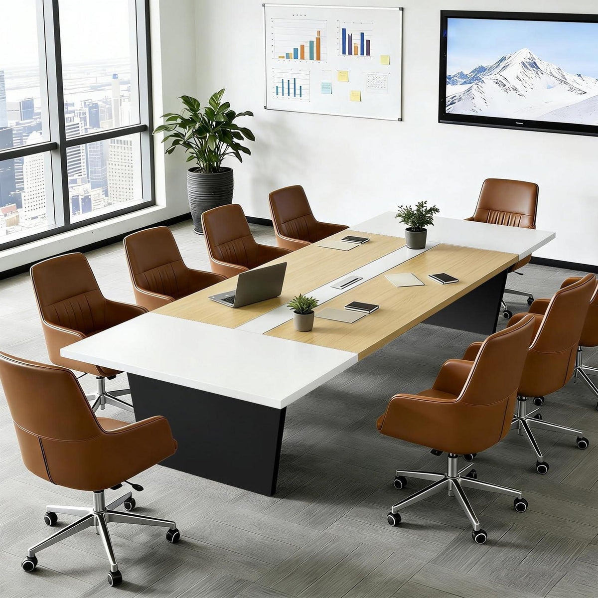 Konferenztisch 240x120cm – Moderner Besprechungstisch für Büro & Meeting