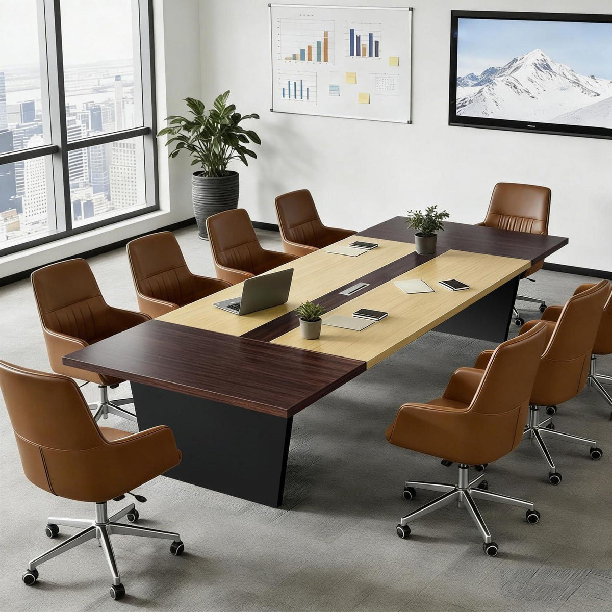 Moderner Konferenztisch 240x100cm – Stabiler Besprechungstisch für Büro