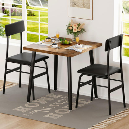 3-teiliges Esszimmer-Set für 2 Personen – Küchentisch & Stühle