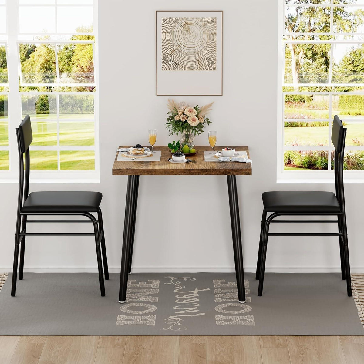 3-teiliges Esszimmer-Set für 2 Personen – Küchentisch & Stühle
