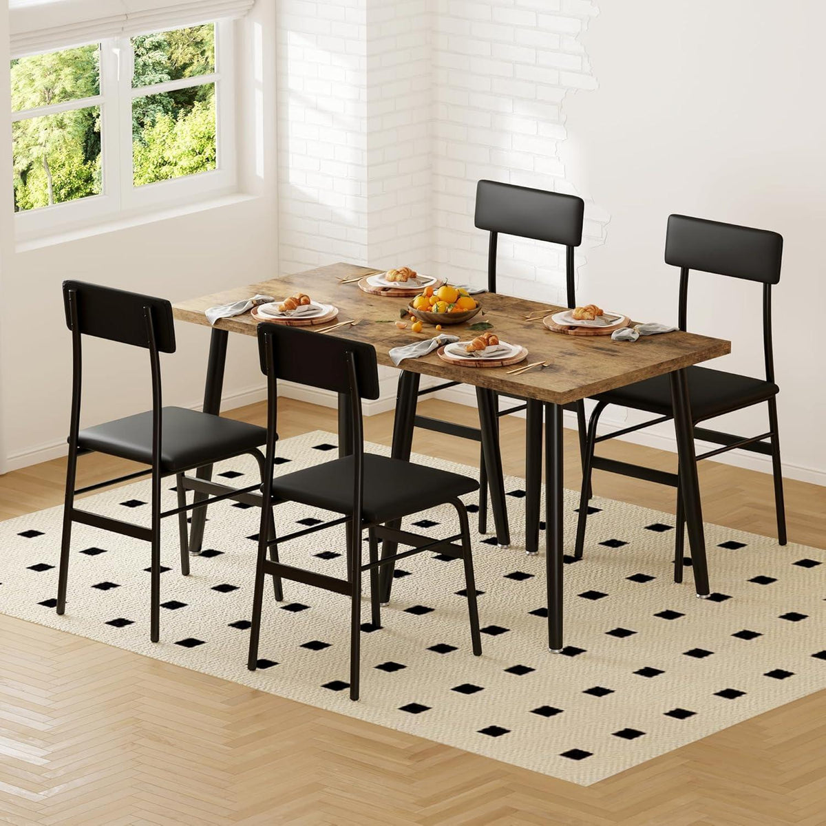 3-teiliges Esszimmer-Set für 2 Personen – Küchentisch & Stühle