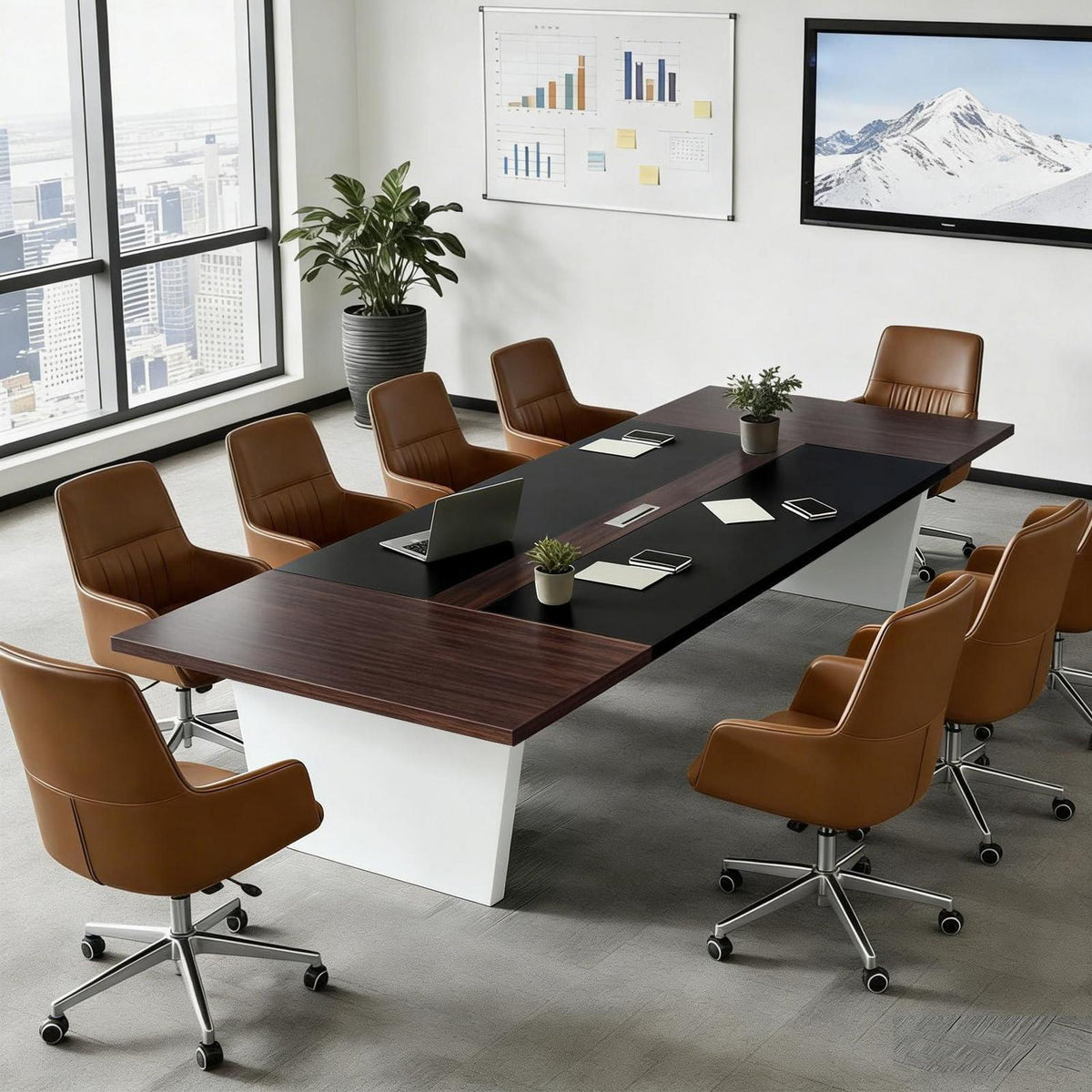 Moderner Konferenztisch Groß – Stabiler Meetingtisch 320x100x74cm