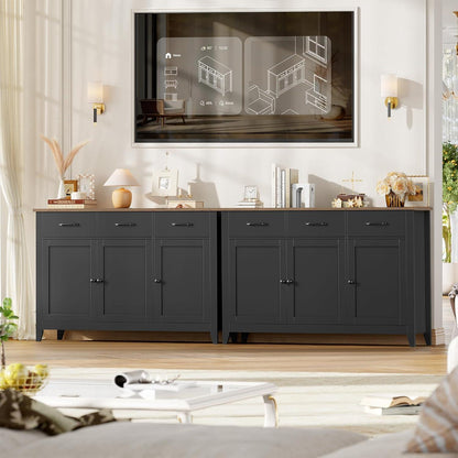 Sideboard mit Arbeitsplatte – Küchenschrank Schwarz 120cm