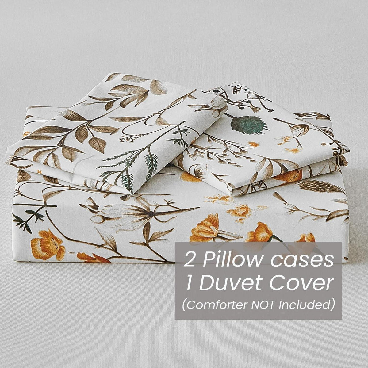 Bettwäsche-Set 220x240 weiß mit Blumenmuster
