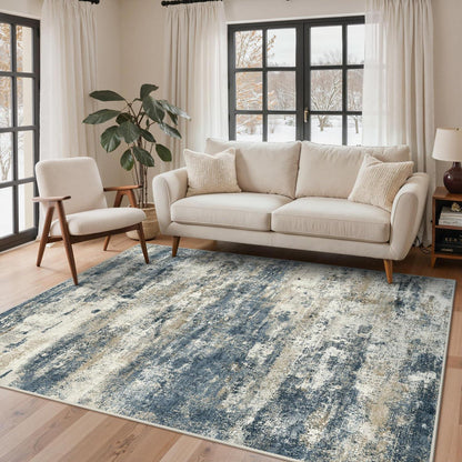 Moderner Waschbarer Teppich Schieferblau 160x230 cm Rechteckig