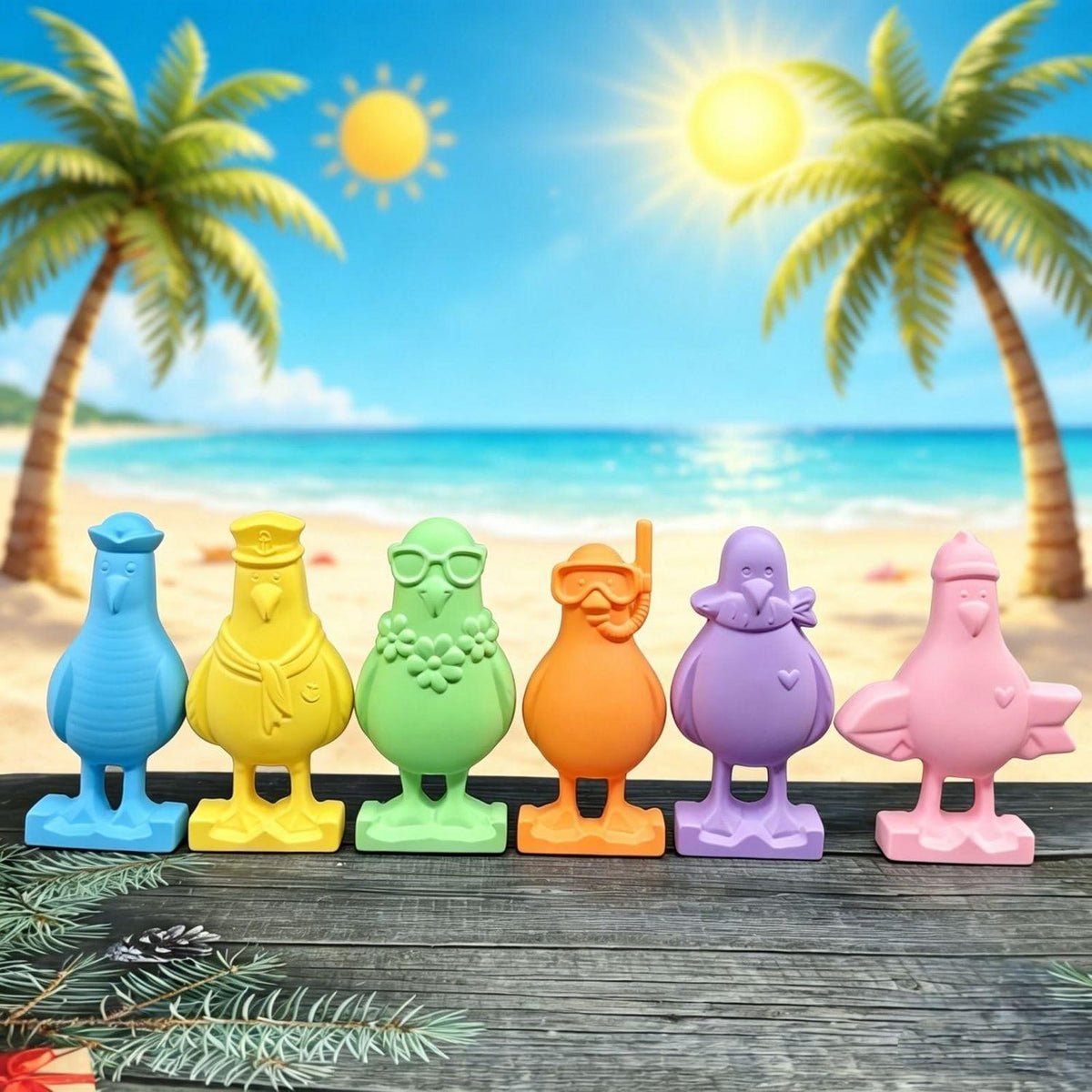 6x Möwe Silikonform Maritim – Gießformen für Kerzen & Seife