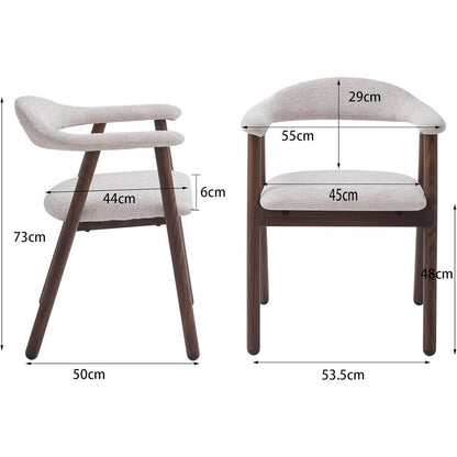 Küchenstuhl Set 4er – Moderne Polsterstühle Beige/Dunkelbraun