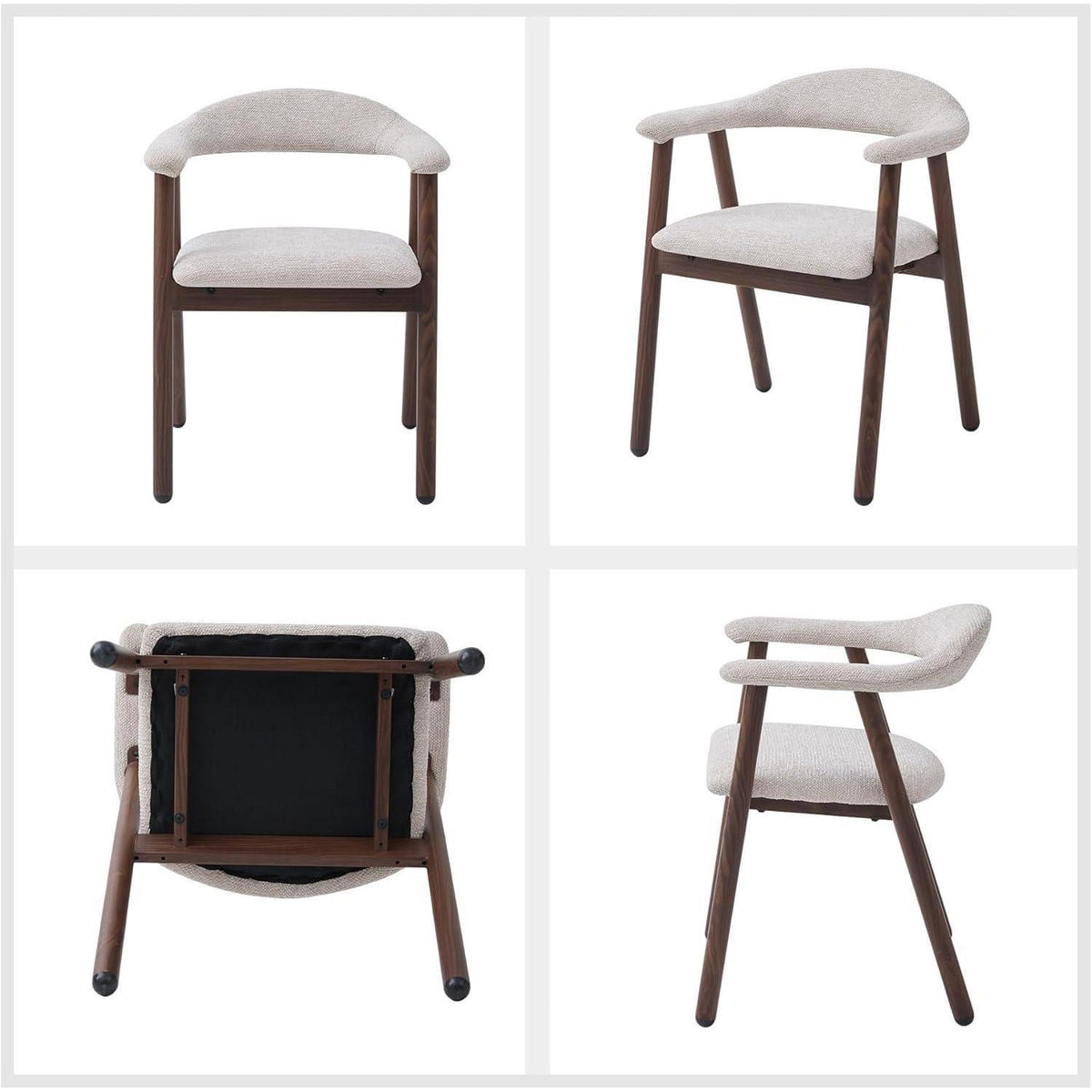 Küchenstuhl Set 4er – Moderne Polsterstühle Beige/Dunkelbraun