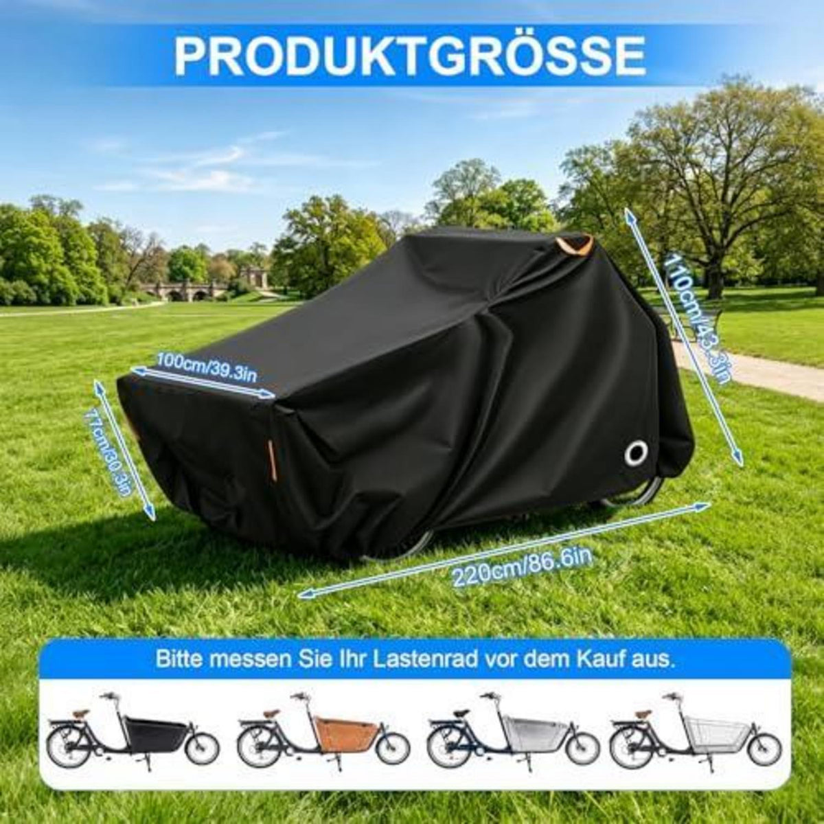Wasserdichte Lastenrad Abdeckung 420D Oxford Gewebe