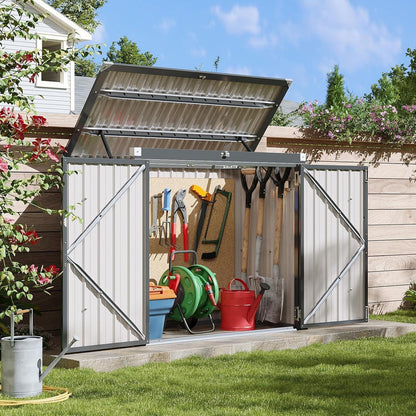Gerätehaus Metall 150x117x80 – Wetterfester Gartenschrank mit Deckel