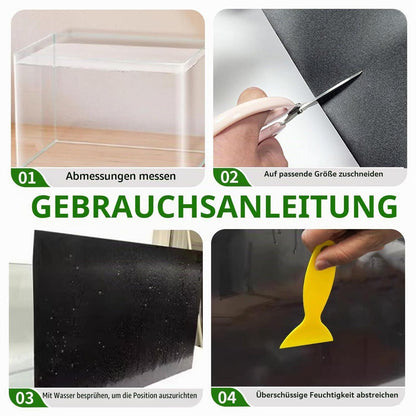 Aquarium Rückwand Folie 400x45cm – Selbstklebend & Matt Schwarz