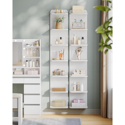 Hzuaneri Standregal 7-Ebenen, Weiß – Bücherregal für Wohnzimmer