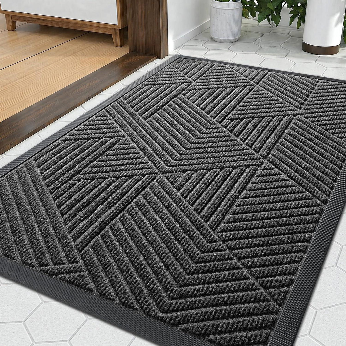 Fußmatte Grau 59x89 cm - Schmutzfangmatte Innen & Außen