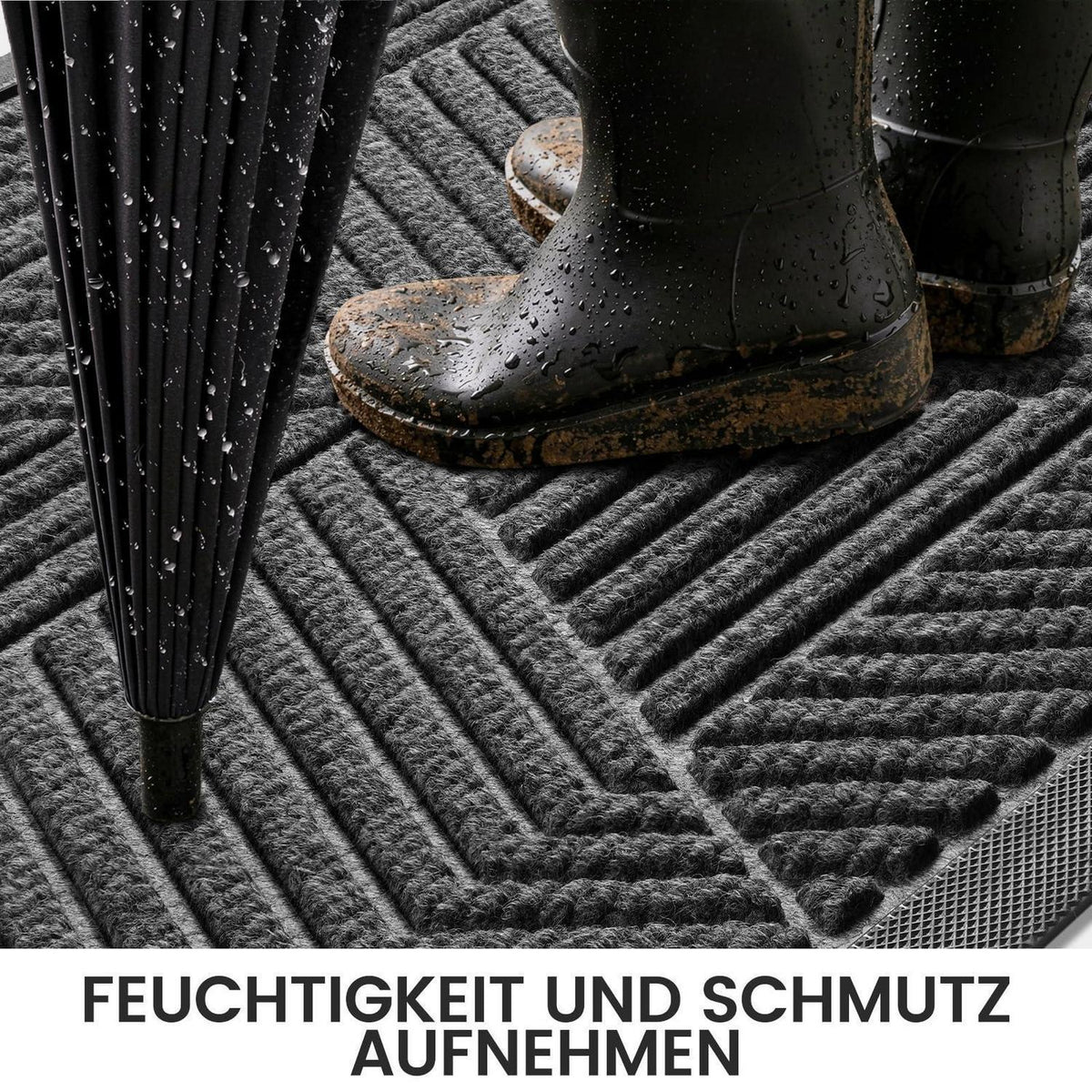 Fußmatte Grau 59x89 cm - Schmutzfangmatte Innen & Außen