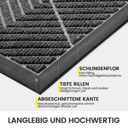 Fußmatte Grau 59x89 cm - Schmutzfangmatte Innen & Außen