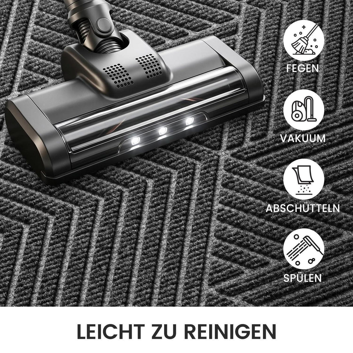 Fußmatte Grau 59x89 cm - Schmutzfangmatte Innen & Außen