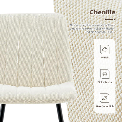 Ergonomische Esszimmerstühle (2er Set, Creme)
