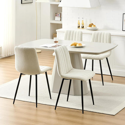 Ergonomische Esszimmerstühle (2er Set, Creme)