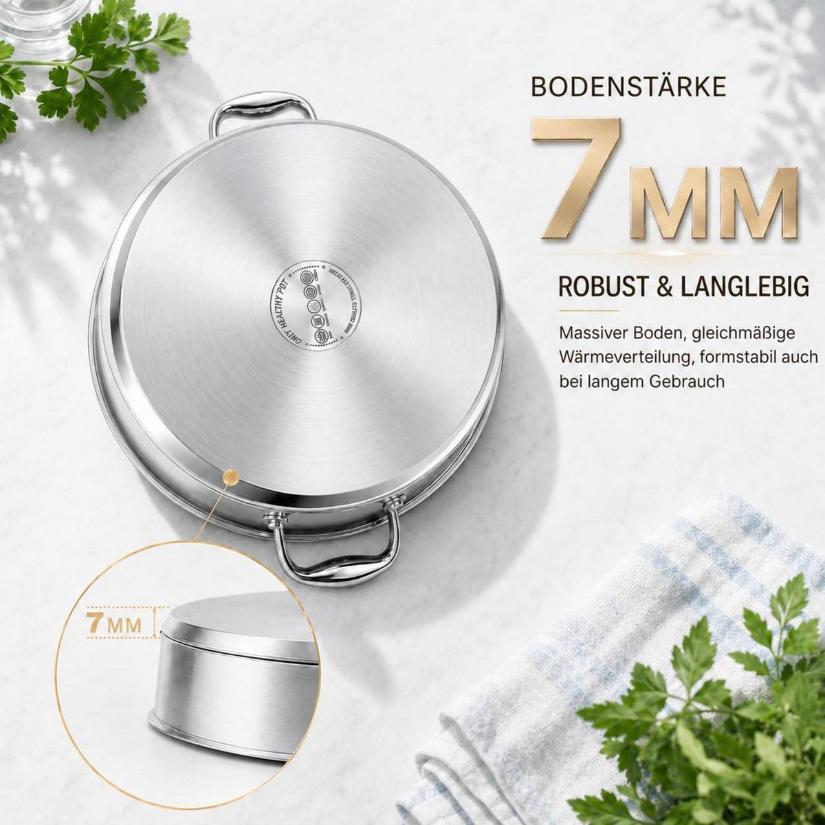 Schmorpfanne Edelstahl 28cm – Vielseitig & für 4-6 Personen
