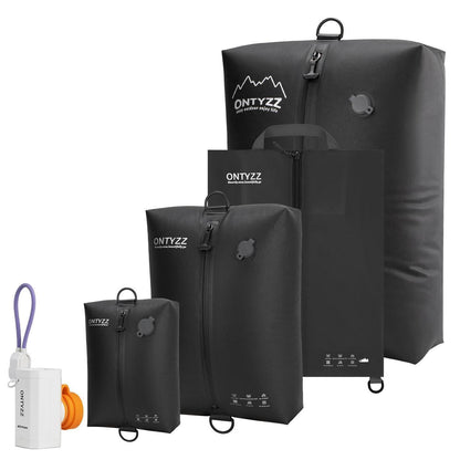 Koffer Organizer Set 4er Packwürfel & Vakuumbeutel Schwarz