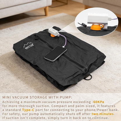 Koffer Organizer Set 4er Packwürfel & Vakuumbeutel Schwarz
