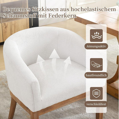 Esszimmerstühle 6er Set mit Armlehnen, Beige Leinenstoff