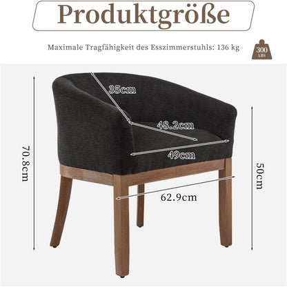 Esszimmerstühle 2er Set mit Armlehnen, Mid Century Design