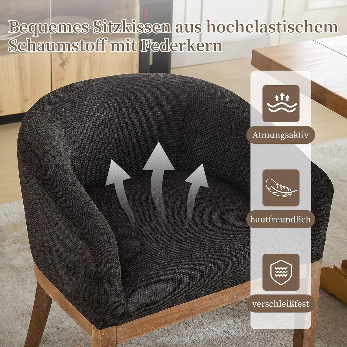 Esszimmerstühle 2er Set mit Armlehnen, Mid Century Design