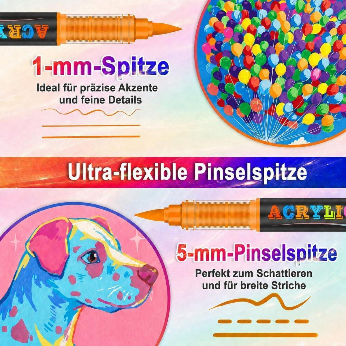Acrylfarbstifte Set 360 Farben – Wasserfest zum Bemalen & Gestalten