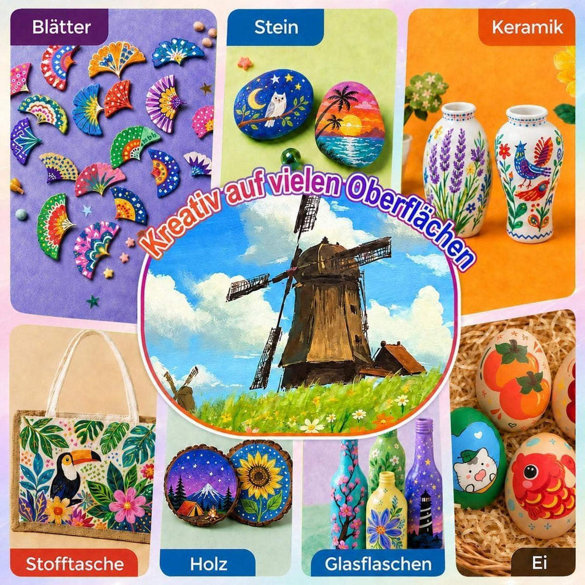 Acrylfarbstifte Set 360 Farben – Wasserfest zum Bemalen & Gestalten