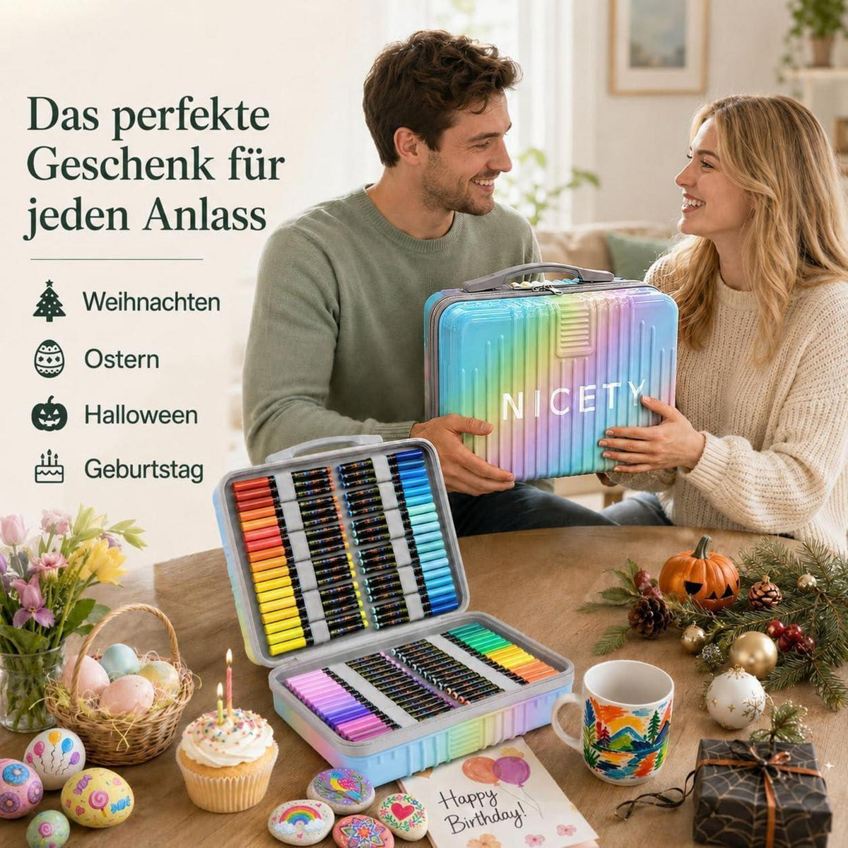 Acrylfarbstifte Set 360 Farben – Wasserfest zum Bemalen & Gestalten