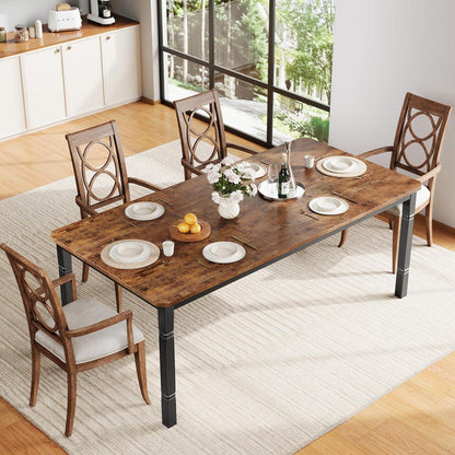 Esstisch 180x90cm Holz Metallgestell – Küchentisch für 4-6 Personen