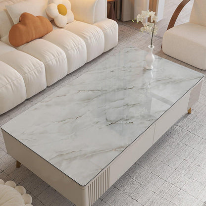 PVC Tischdecke wasserdicht Weiß Jade Marmor 80x120 cm