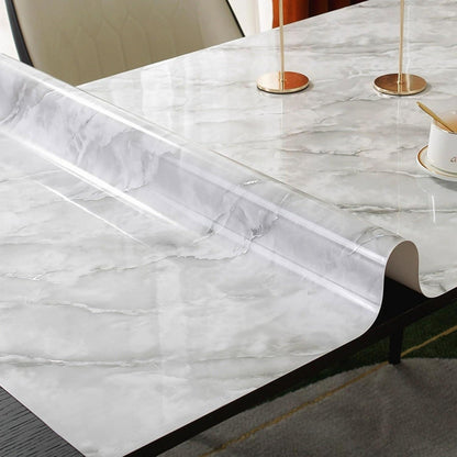 PVC Tischdecke wasserdicht Weiß Jade Marmor 80x120 cm