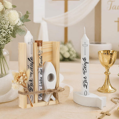 Taufgeschenk Set Mädchen & Junge mit Kerze & Geldgeschenk