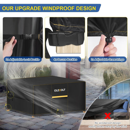 Winterabdeckung Gartentisch 120x70x74cm – Wasserdicht & Atmungsaktiv