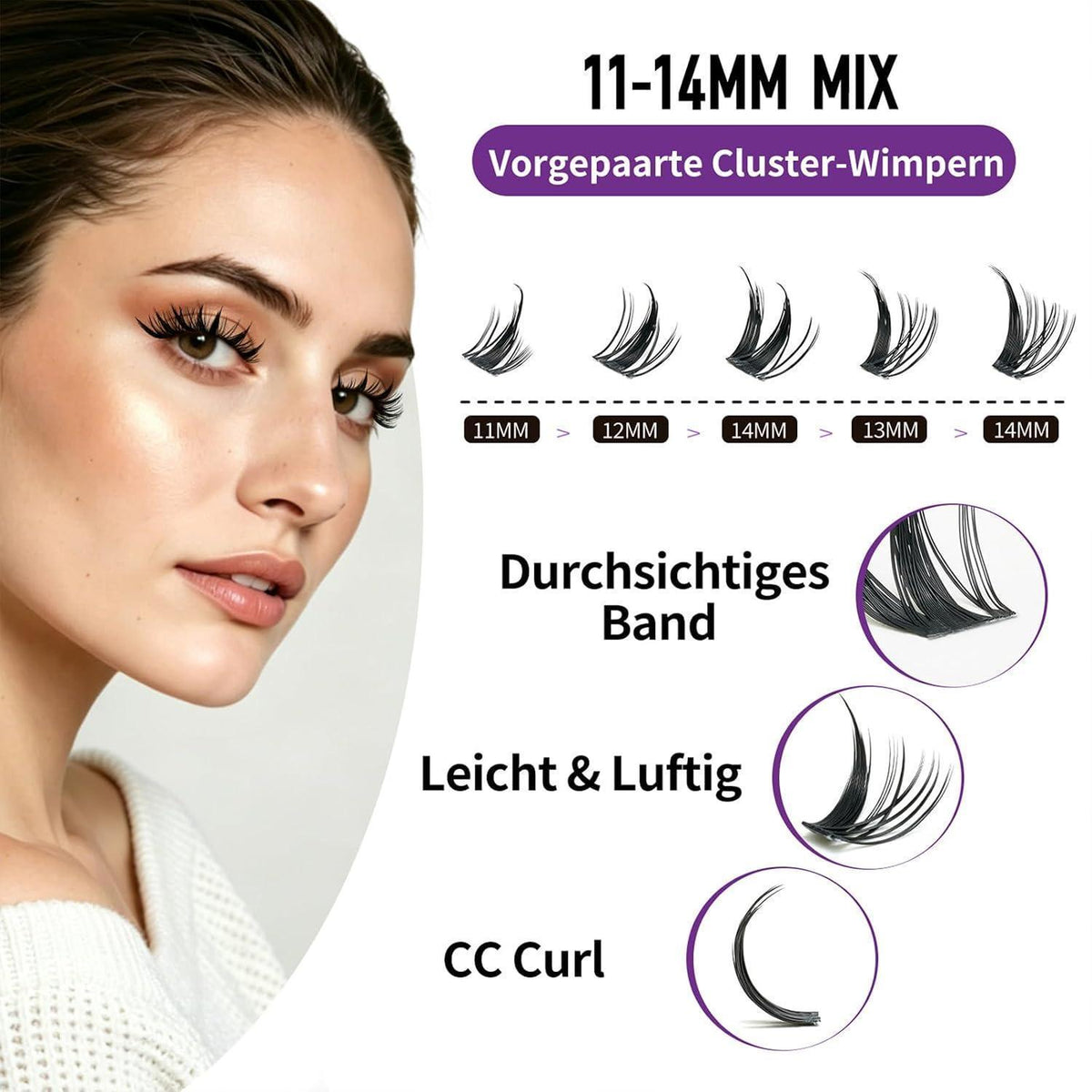 Fox Eye Wimpern Cluster Set – Wispy & Stachelig DIY