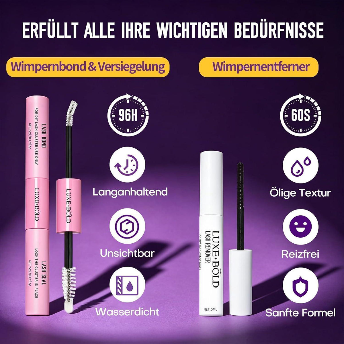 Volume Cluster Lashes Set – 126 Stück für Voluminöse Wimpern