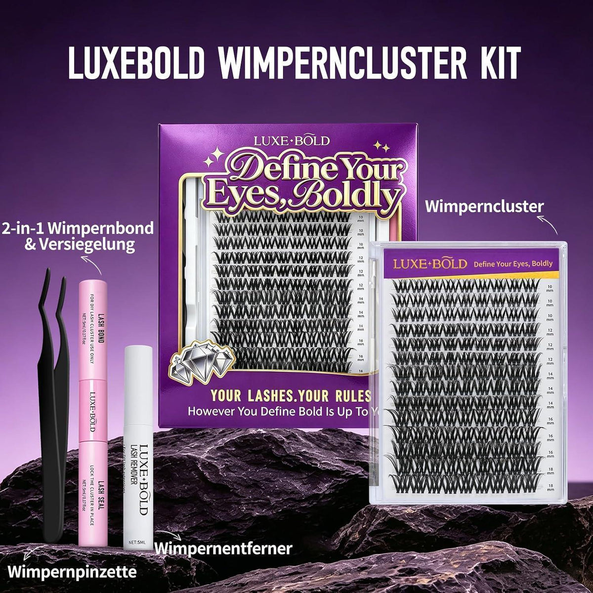 Volume Cluster Lashes Set – 126 Stück für Voluminöse Wimpern