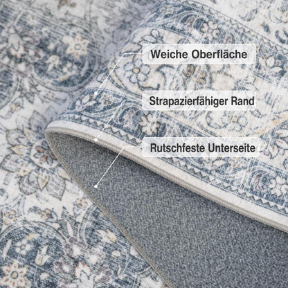 Waschbarer Läufer Blau Vintage 60x180 cm – Küchenteppich