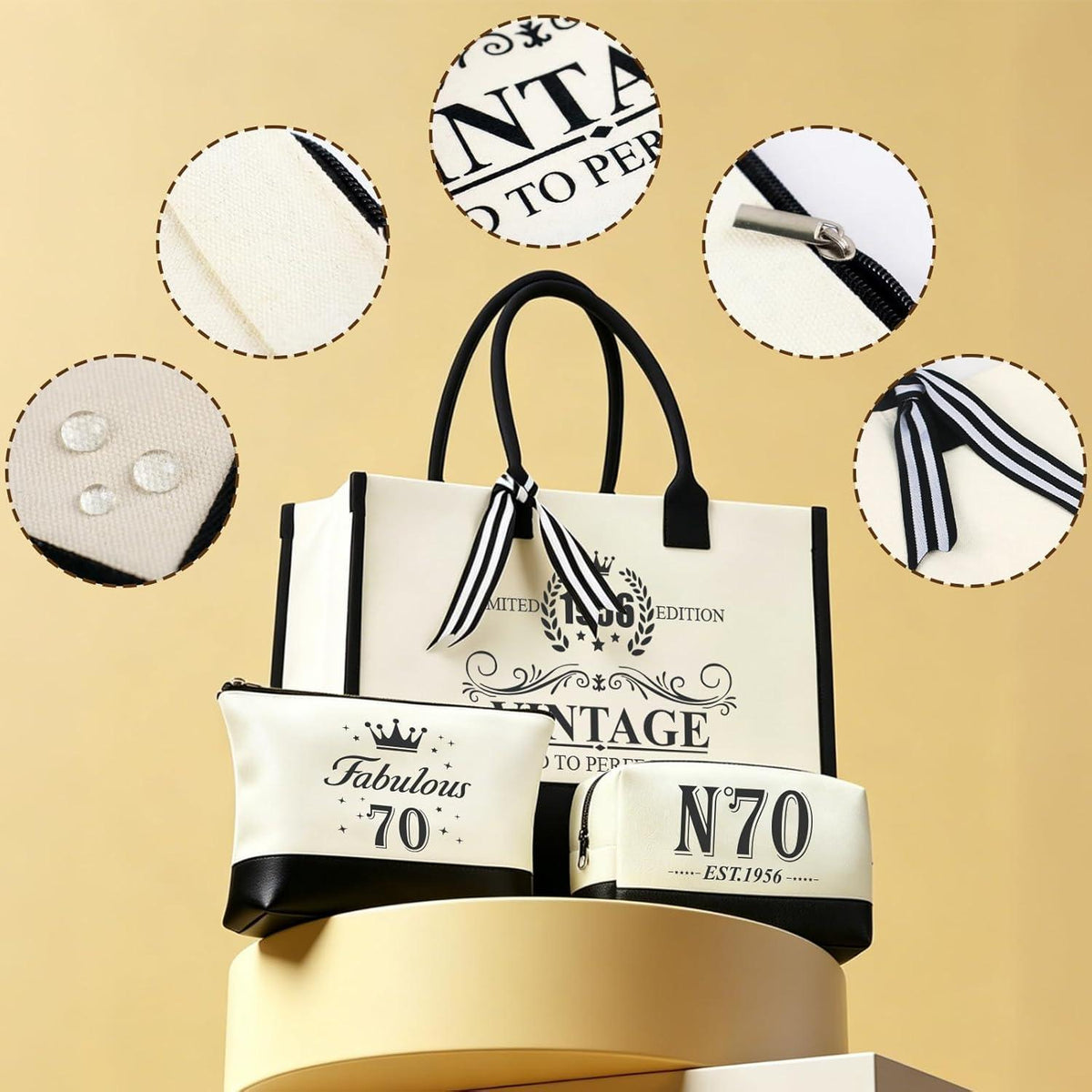 70. Geburtstag Geschenk für Frau – Vintage 1956 Set mit Kerze
